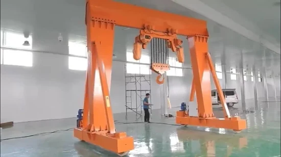 3-50t Height Adjustable Rubber Tyred Single Girder Mobile Gantry Crane Lifting Equipment